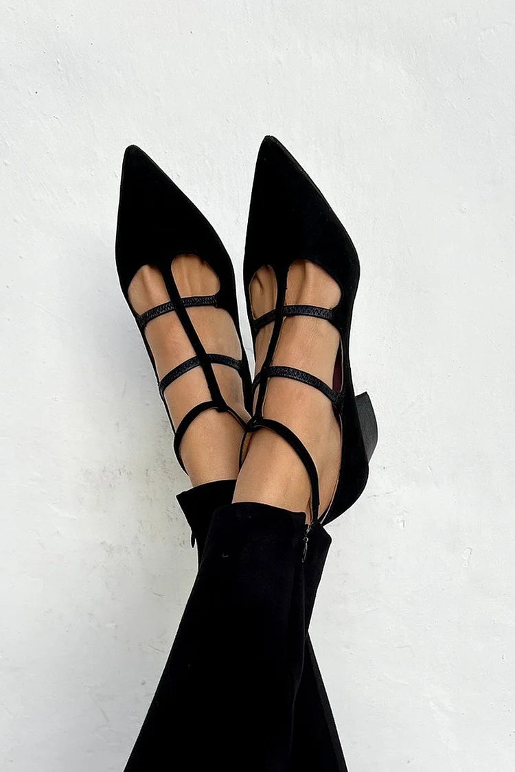 DEBORAH – STRAPPY POINTED FLATS