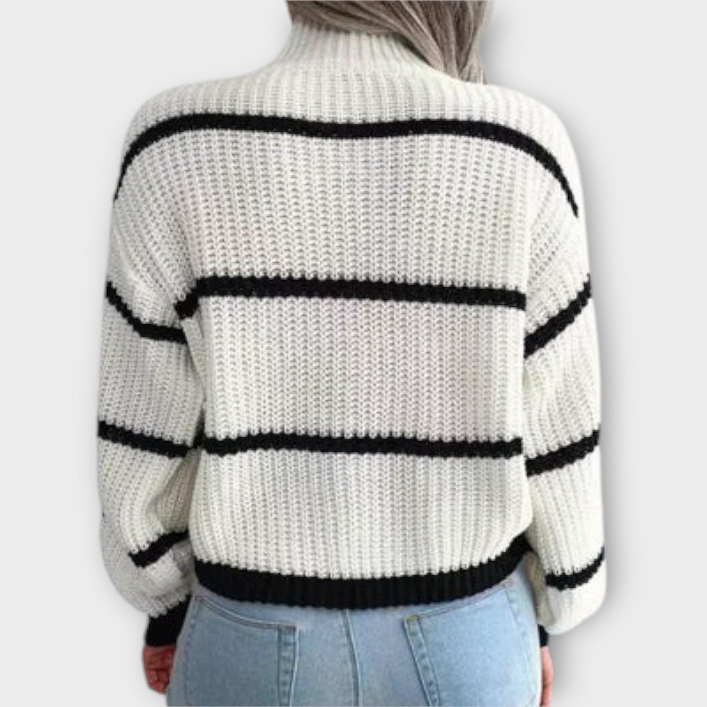 Harper - Turtleneck Sweater with Stripes