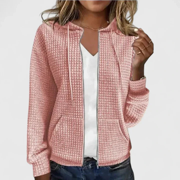 MYRA – QUILTED ZIP-UP HOODIE