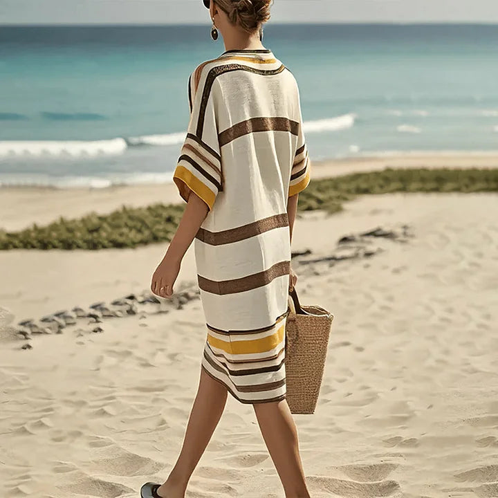 JANELLE – RELAXED STRIPED KAFTAN DRESS