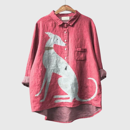 TESSA – PLAYFUL DOG PRINT SHIRT