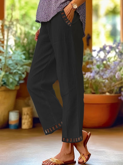 Wren – Relaxed Contrast Trim Cropped Pants