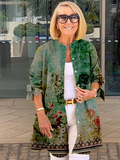 LINDA – ELEGANT FLORAL BUTTON SHIRT