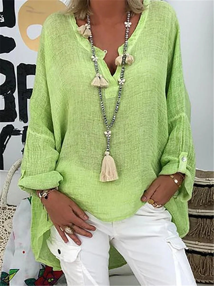 ADIRA – BASIC SOLID LONG SLEEVE SHIRT