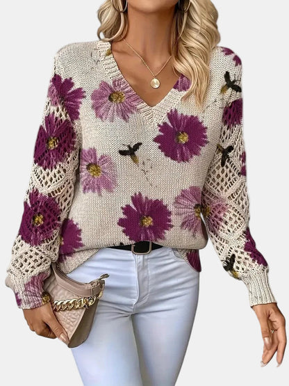 BRIANNA – BLOOMING CHIC KNIT SWEATER