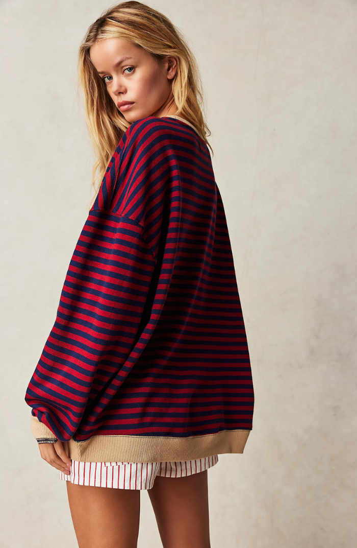 MIKAELA – LAIDBACK STRIPED SWEATER