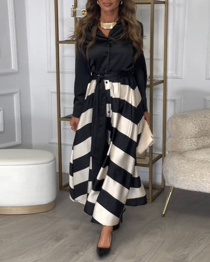 Ariana - Striped Elegance Dress