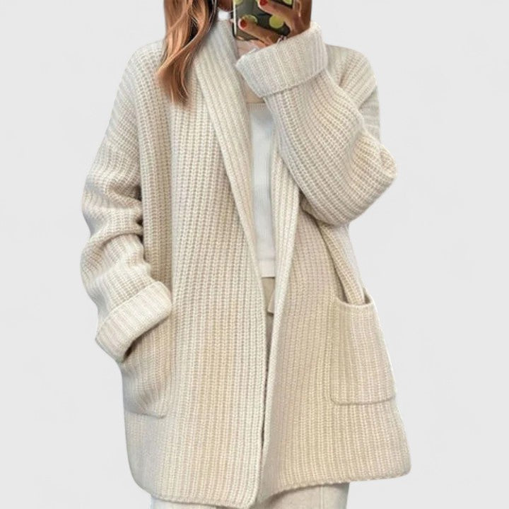 SHEENA – LONG SHAWL COLLAR CARDIGAN