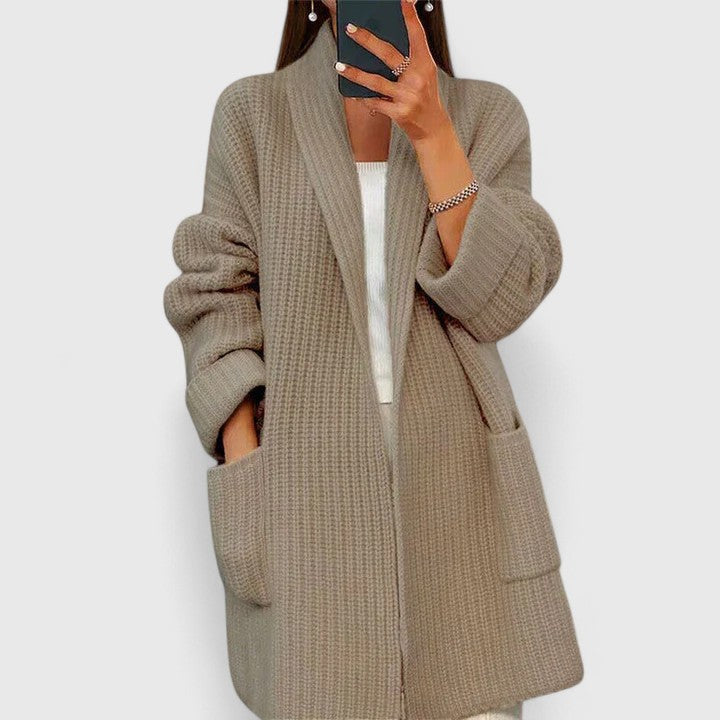 SHEENA – LONG SHAWL COLLAR CARDIGAN