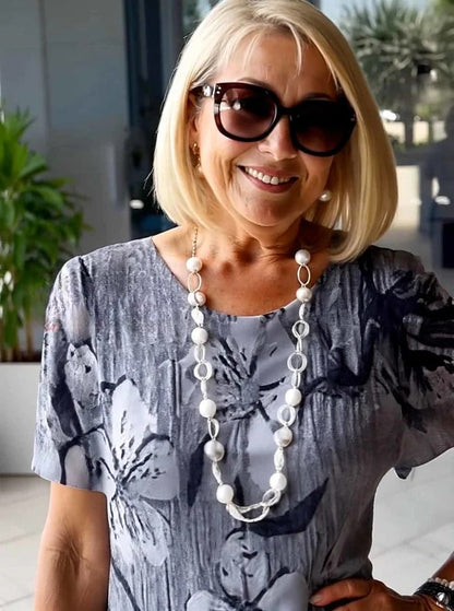 SHIRA – COMFORTABLE LOOSE PRINTED MEDIUM DRESS