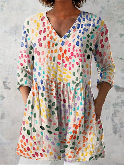 Bernadette -  Long V-Neck Shirt