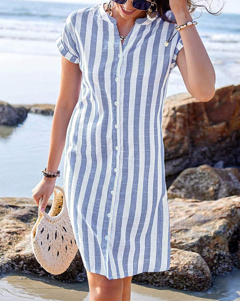 MIRANDA – BREEZE STRIPE SHIRT DRESS