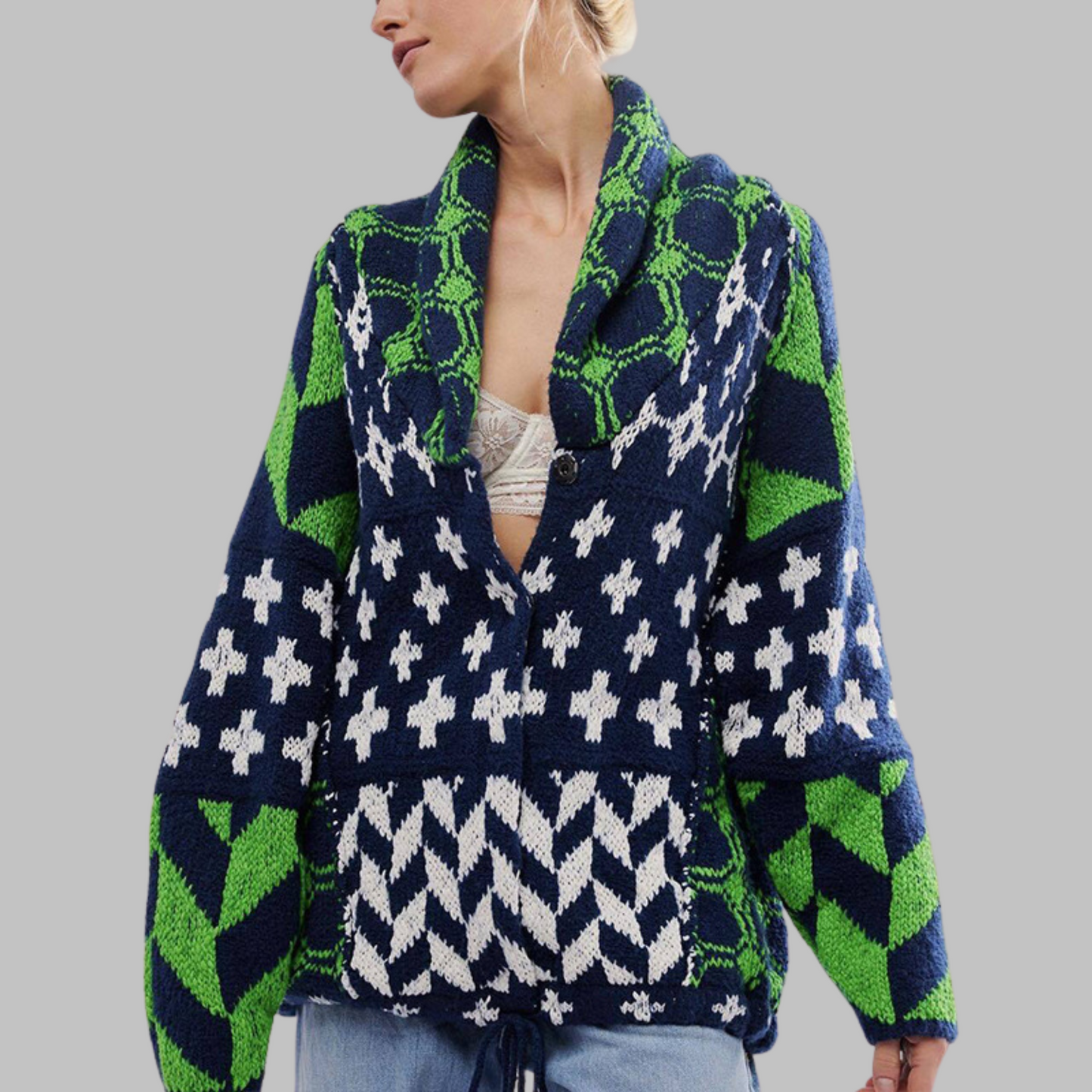 KYLINE – BOLD GEOMETRIC CARDIGAN
