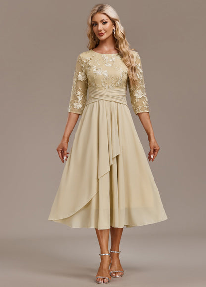 ANDREA – ELEGANT FLORAL CHIFFON DRESS