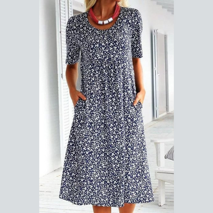 WINNY - CHIC MIDI DRESS WITH FLORAL STYLE