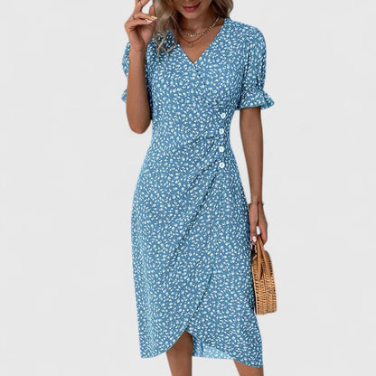 LEILA – BLOOMING CHARM WRAP DRESS