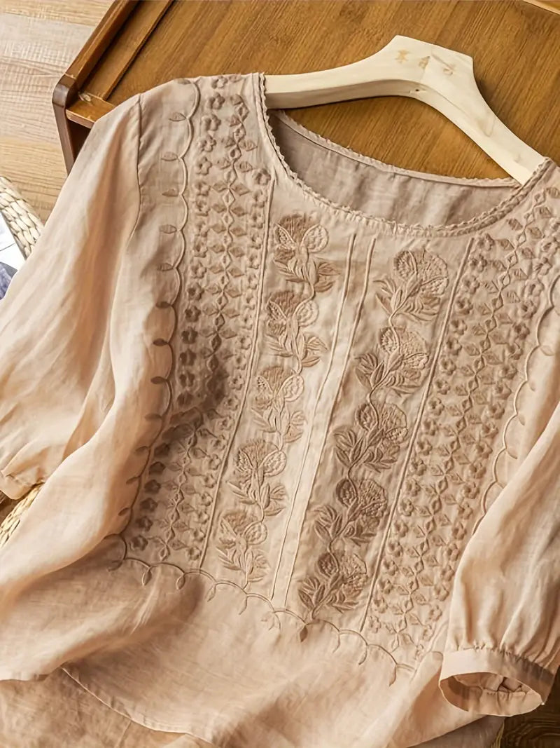 NATALIE – TIMELESS ELEGANCE EMBROIDERED BLOUSE