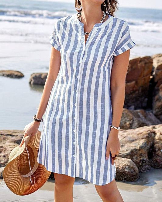 MIRANDA – BREEZE STRIPE SHIRT DRESS