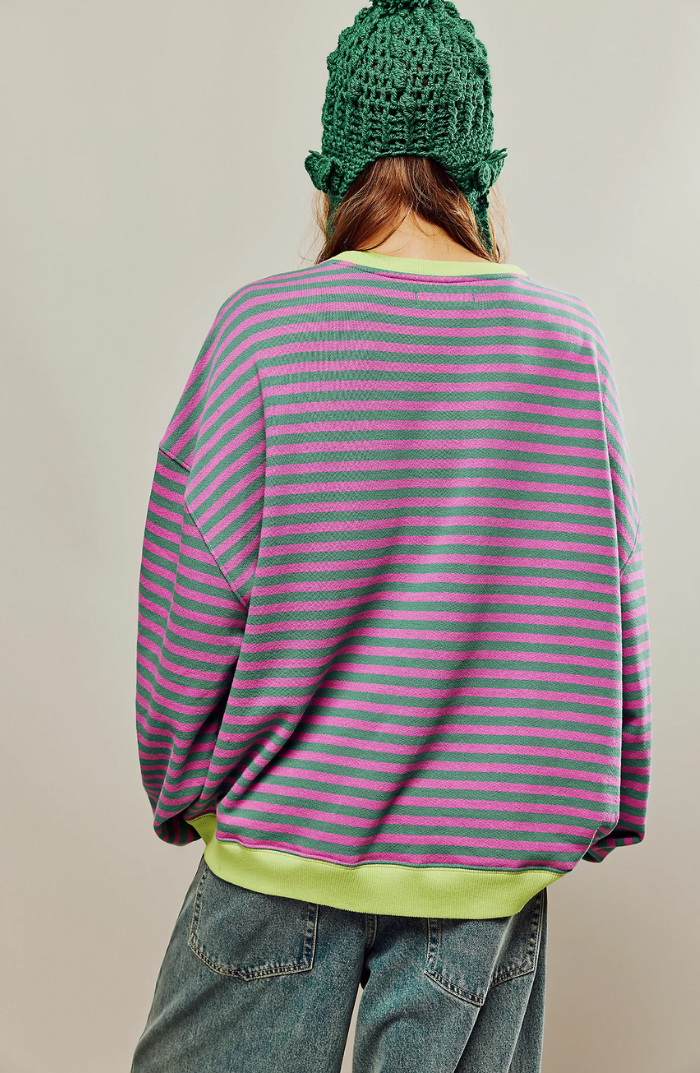 MIKAELA – LAIDBACK STRIPED SWEATER
