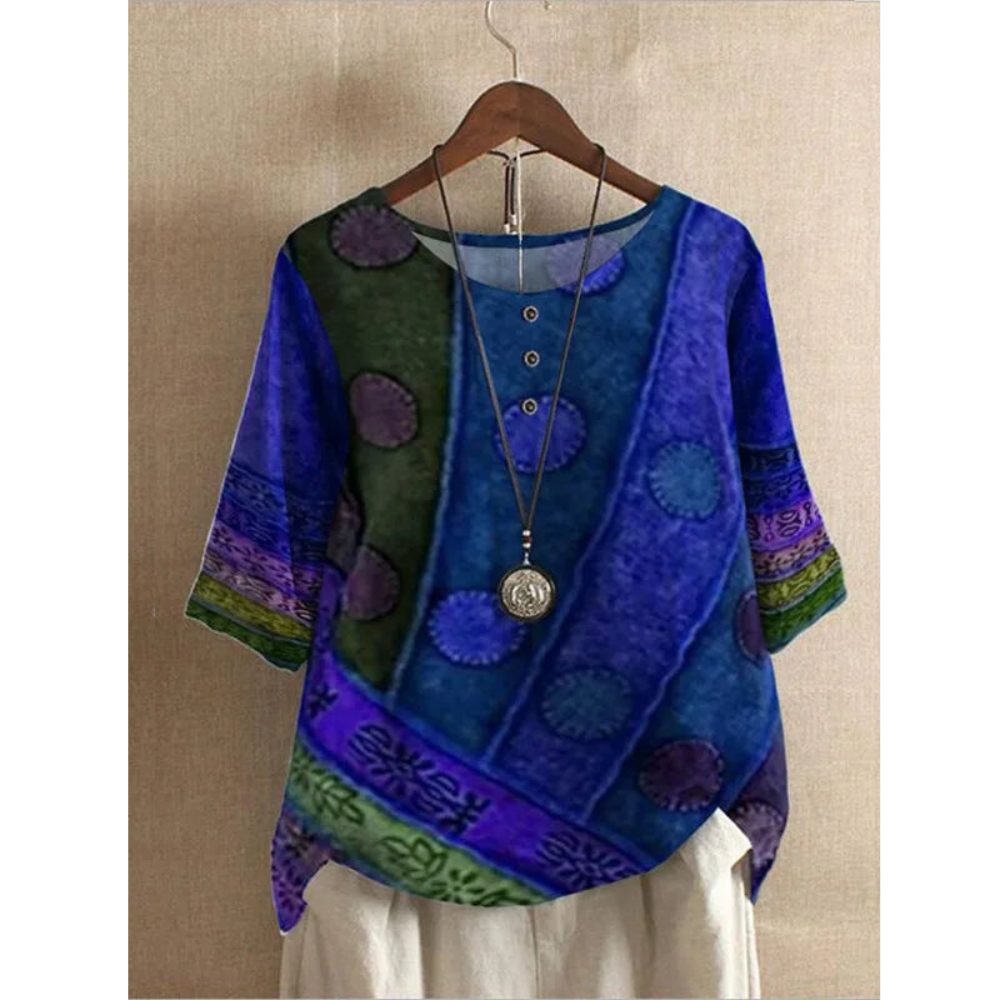 Fiora - Comfortable Colorful Top With Half Sleeves