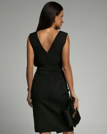 Sophia | Elegant V-Neck Slit Dress