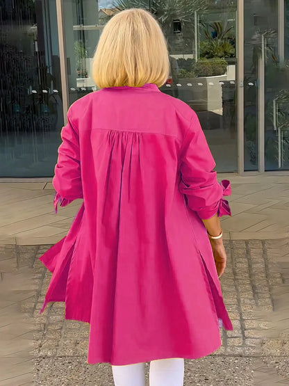 ELLARIA – GATHERED BACK COTTON SHIRT JACKET