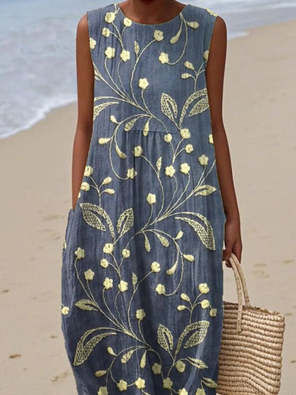 Blanca – Breathable Sleeveless Floral Dress