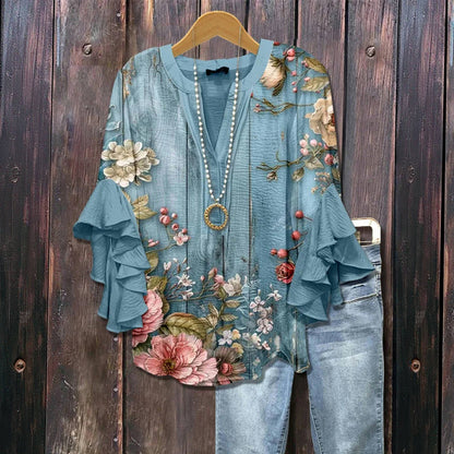 AMELYTH – FLORAL PRINT VINTAGE BLOUSE