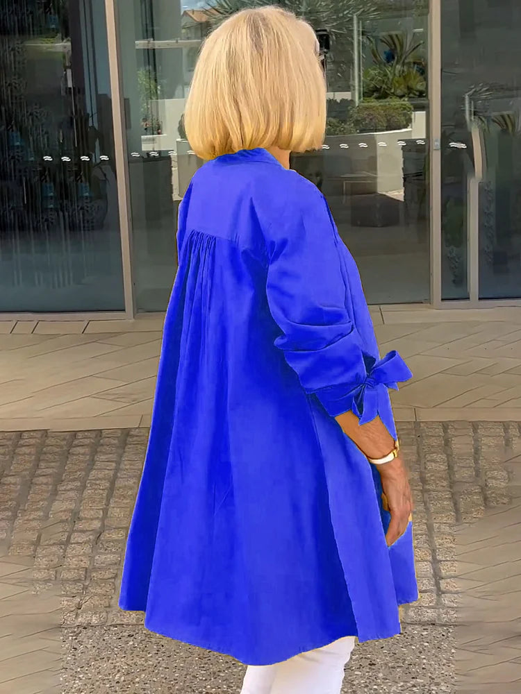 ELLARIA – GATHERED BACK COTTON SHIRT JACKET