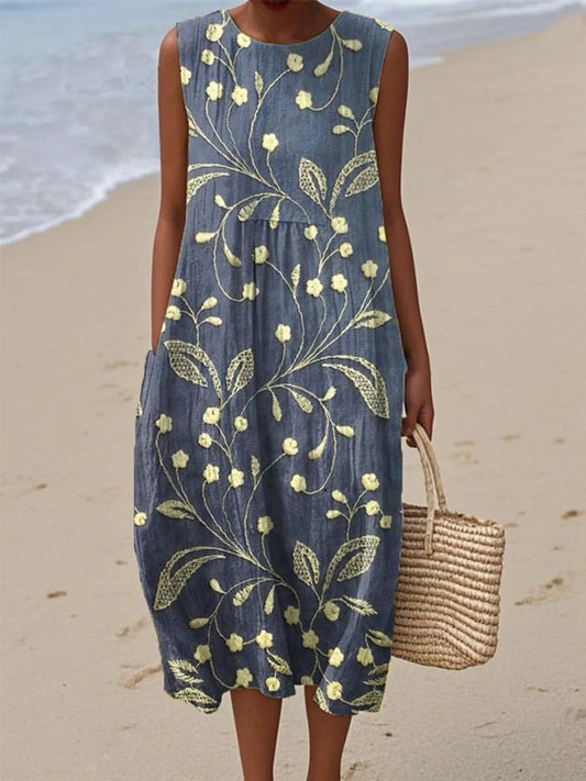 Blanca – Breathable Sleeveless Floral Dress