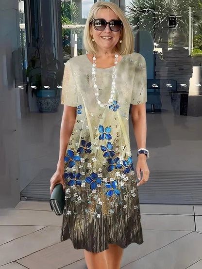 SHIRA – COMFORTABLE LOOSE PRINTED MEDIUM DRESS