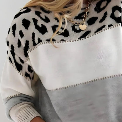 ELIONYSSE – LEOPARD PRINT CASUAL SWEATER