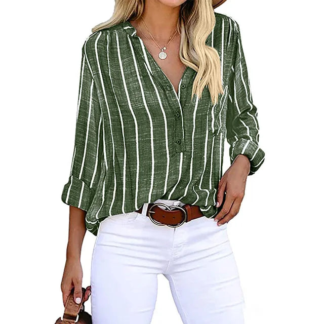 CALENIRAE – STRIPED BUTTON-UP SHIRT