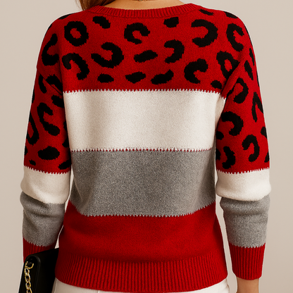 ELIONYSSE – LEOPARD PRINT CASUAL SWEATER