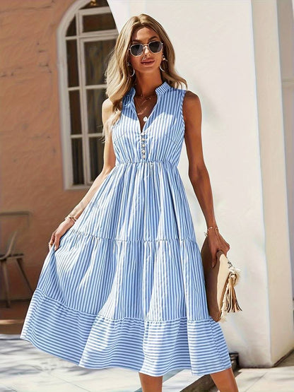 Daisy | Striped Sleeveless Dress