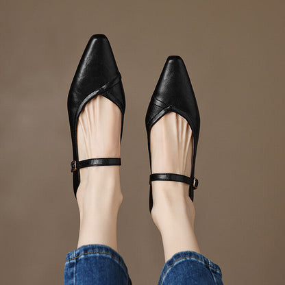 AVERY – POINTED TOE MARY JANE FLATS