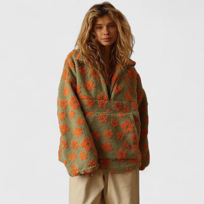 BONNIE – PRINTED SHERPA PULLOVER