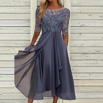 EVELYN – GRACEFUL ELEGANCE LACE EVENING DRESS