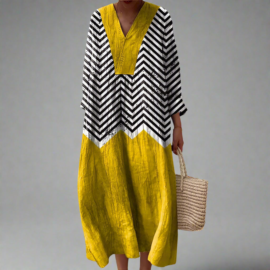 AURIANTHA – ELEGANT GEOMETRIC DRESS