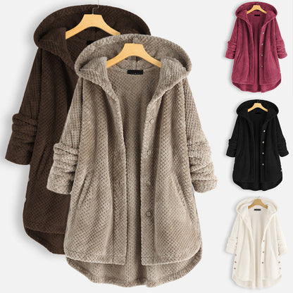 MIRA – COZY HOODED BUTTON JACKET