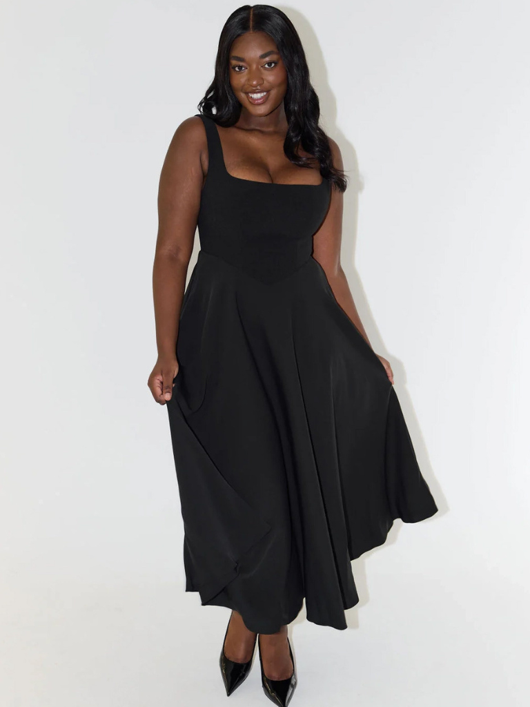 Women’s Sleeveless Corset Midi Dress