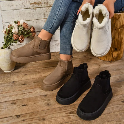 SnowLuxe™ | Women's Suede Fur Ankle Boots