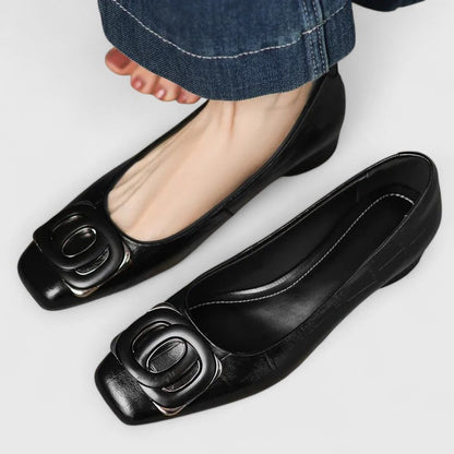 OLIVIA – ELEGANT SQUARE BUCKLE BLOCK HEELS