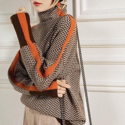 Eleanor - Herringbone Luxe Turtleneck