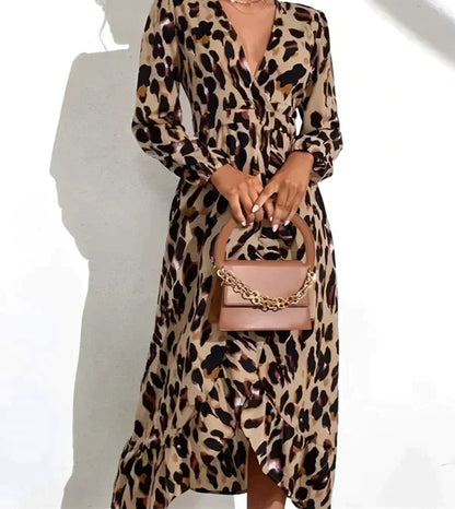 SELAH – LEOPARD PRINT AUTUMN MAXI DRESS