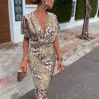 AMIREYA – MOONSATIN SILK-FEEL DRESS