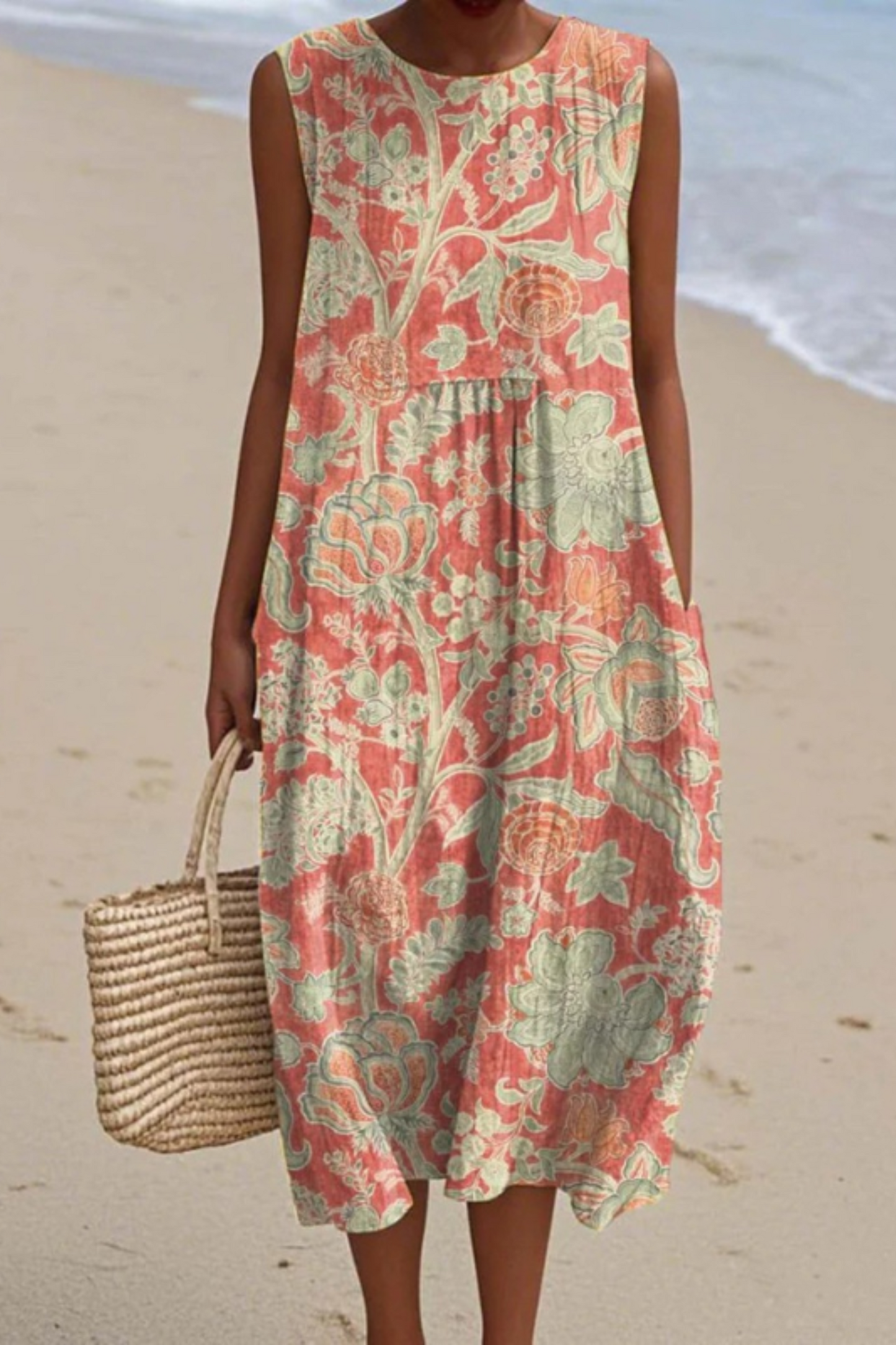 AYLA – VINTAGE FLORAL SLEEVELESS DRESS