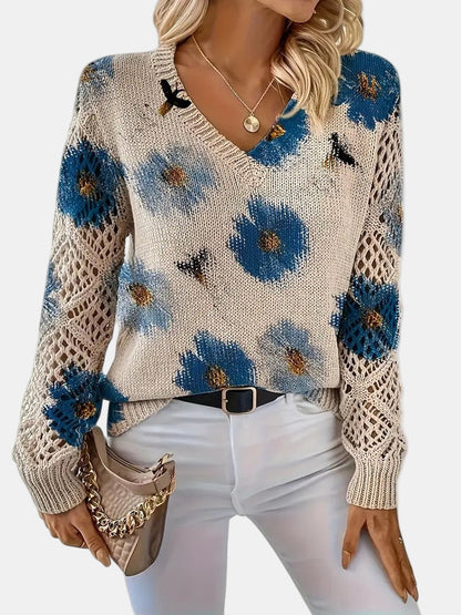 BRIANNA – BLOOMING CHIC KNIT SWEATER