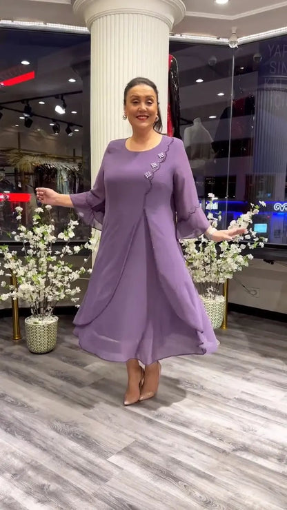 SAMARA – WOMEN'S CHIFFON SOLID COLOR LOOSE DRESS