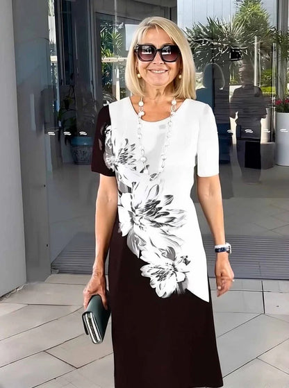 SHIRA – COMFORTABLE LOOSE PRINTED MEDIUM DRESS